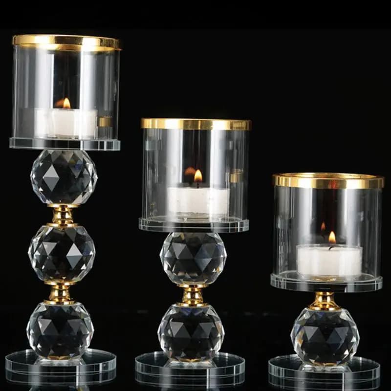 Hot Selling Single Head European Style Romantic Crystal Candle Holder Ornaments Hotel Decoration Candle Holder Creative Crafts