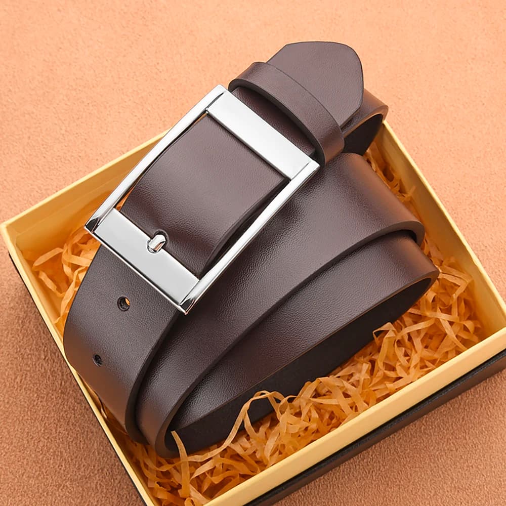 Retro Men's Pin Buckle PU Belt Trendy Versatile Business Belt Fashion Men's Unique Design Belt