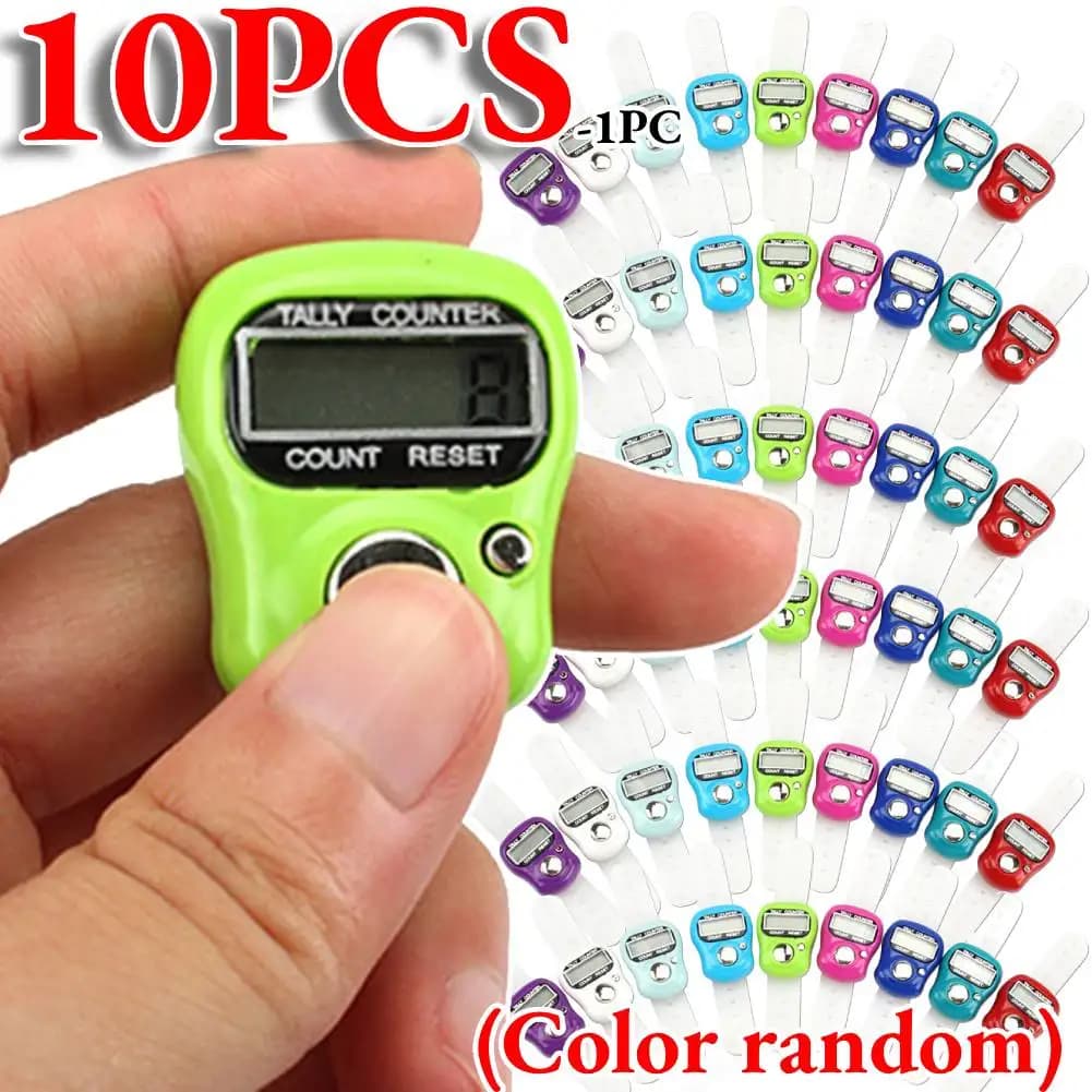 1-10PCS Mini Electronic Finger Counter Hand Tally Clicker Counter Ring Digital Counters Knitting Row Counter Stroke Contador