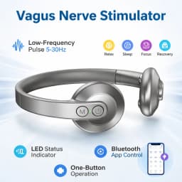 Vagus Nerve Stimulator Neck Massager 5-30Hz Low Frequency Pulse 4 Modes Relax Sleep Focus Recovery One Button Operation