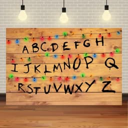 American TV Stranger Theme Background Lights Alphabet Episode Series Vinyl Banner Party Decoration Supplies Photo Prop Baby Gift