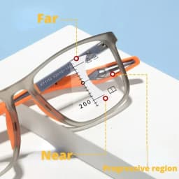 TR90 Photochromic Multifocal Reading Glasses Men Women Blue Light Blocking Progressive Eyewear Near Far Sunglasses for Sports