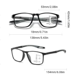 TR90 Photochromic Multifocal Reading Glasses Men Women Blue Light Blocking Progressive Eyewear Near Far Sunglasses for Sports