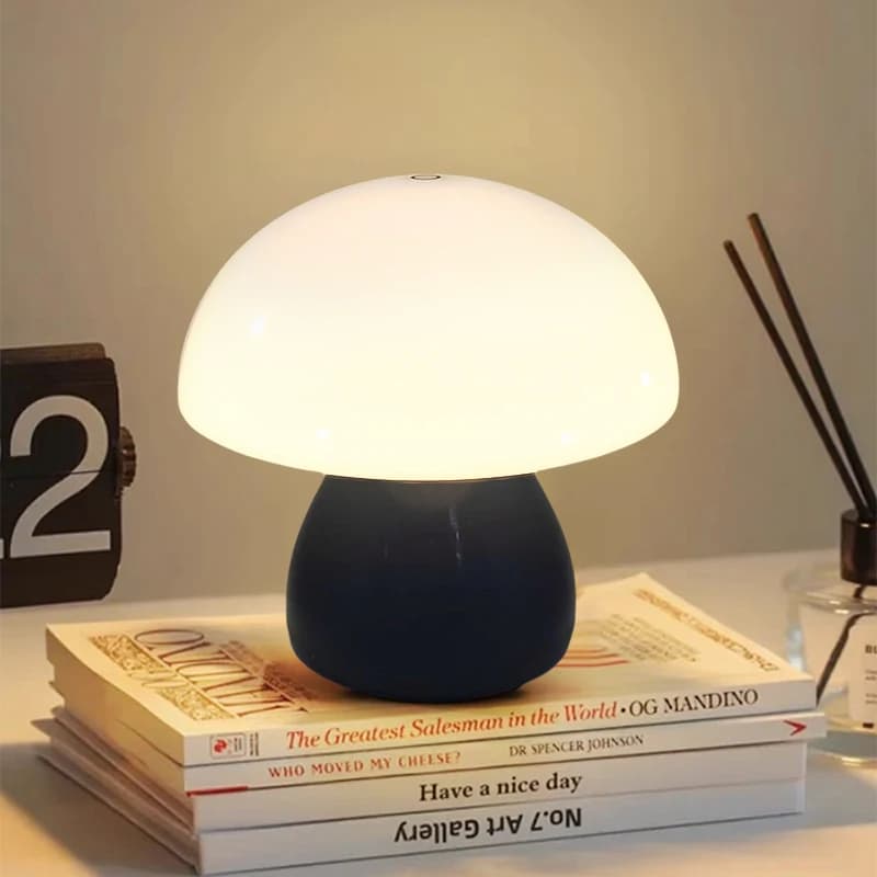 Mushroom Led Table Lamp Charging Touch Desk Coffee Bar, Hotel Bedroom Decoration, Nordic Creative Atmosphere, Small Night Light