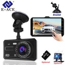 E-ACE 4'' LCD Touch Screen FHD 1080P Dashcam Camera Recorder Optional Rear Camera G Sensor HDR Loop Record Motion Detection