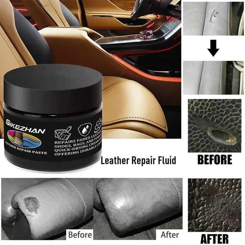 Car Leather Repair Kit Liquid Skin Recoloring Balm No Heat Repair Tool Auto Seat Holes Scratch Cracks Rips Restoration Set Shoes
