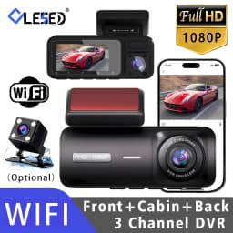 3 Channel WiFi Car DVR Three Way Dash Cam Inside Vehicle Camera DVRs Recorder FHD 1080P Video Mini Registrator Dashcam Camcord