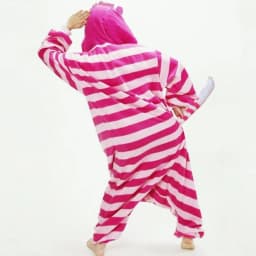 Cheshire Cat Cartoon One-Piece Pajamas Flannel Men and Women  Home Wear Autumn and Winter Home Clothing for Autumn and Winter