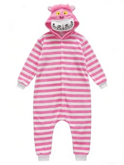 Cheshire Cat Cartoon One-Piece Pajamas Flannel Men and Women  Home Wear Autumn and Winter Home Clothing for Autumn and Winter