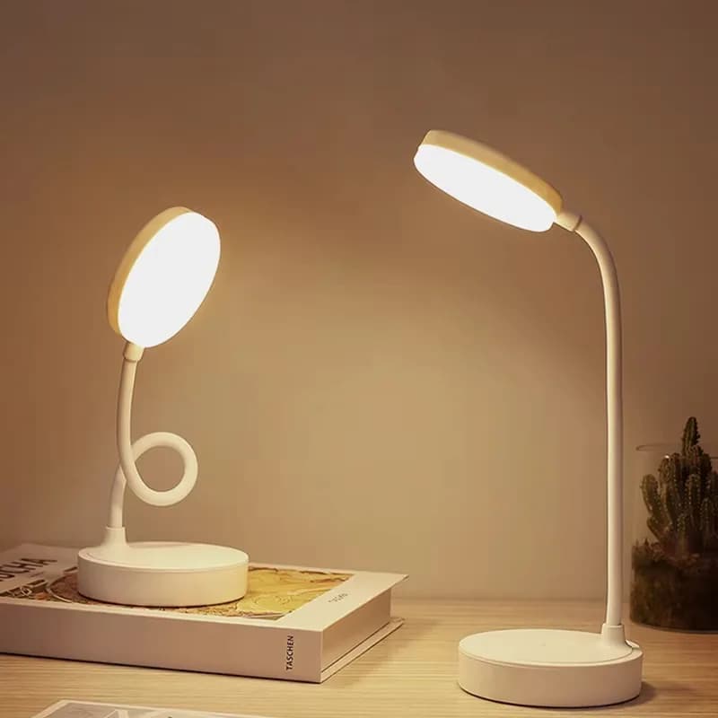 USB Plug-in Portable LED Desk Lamp - 3 Color Stepless Dimming Eye Protection Bedroom Bedside Table Light
