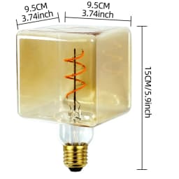 TIANFAN Vintage Led Bulb G95/G30 Edison Bulb 4W Dimmable 220V 110V E26 E27 Ice Cube Decorative Light Bulb Yellow Warm