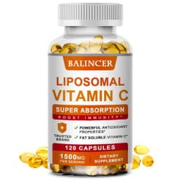 Vitamin C 1500mg with Zinc 20mg, 120 Capsules, Overall Health Vitamin Dietary Supplement, Non-GMO & Gluten-Free Vegetarian