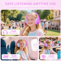 ANC Kids Wireless Headphones Noise Cancelling Bluetooth Earphones For School Travel Soundproof Headset Kids Protection Hearing