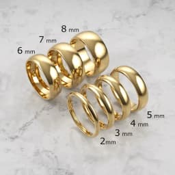 Smooth High Polish 8MM Stainless Steel Band Ring 18K Gold Plated Wide Finger Ring Minimalist Fashion Waterproof Jewelry