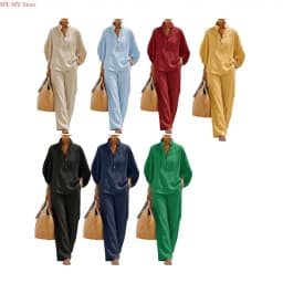 Two Piece Set for Women Spring Outfits 2026 Summer Fashion Casual Button Down Shirt Wide Leg Pants Lounges Set