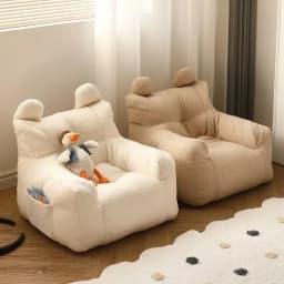 Children's Lazy Sofa Chair - Soft Cotton & Linen Fabric with Removable Washable Cover, Perfect for Reading & Playtime