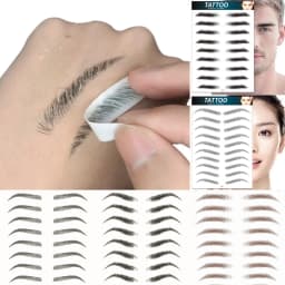 4D Hair Like Eyebrows Makeup Waterproof Eyebrow Tattoo Sticker Long Lasting Natural Fake Eyebrow Stickers Cosmetics 10 pairs 1PC