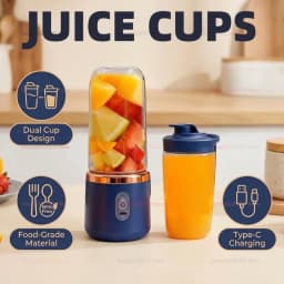 2 Cup Electric Fruit Juicer Blender Juice Mixer Wireless Portable Household USB Charging 6 Blade With Cup Portable Juice Juicer