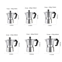 Octagonal Moka Pot Aluminum/Stainless Steel Stovetop Espressos Maker Multi-Purpose Coffee Pots for Outdoor Home Kitchen Office
