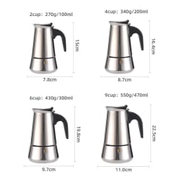 Octagonal Moka Pot Aluminum/Stainless Steel Stovetop Espressos Maker Multi-Purpose Coffee Pots for Outdoor Home Kitchen Office