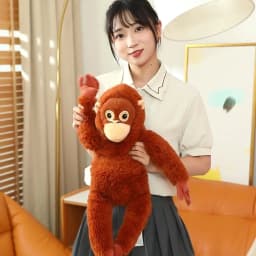 60cm Cute Orangutan Plush Toy Lifelike Stuffed Animals Cartoon Monkey Gorilla Soft Doll Bag Birthday Gift Room Decor