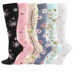 HYSAIXIA brand Vein Elastic Cycling Sports Compression Socks Jumping Rope Compress Stockings Men Women Pressure Grass Patterns