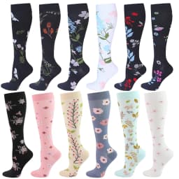 HYSAIXIA brand Vein Elastic Cycling Sports Compression Socks Jumping Rope Compress Stockings Men Women Pressure Grass Patterns