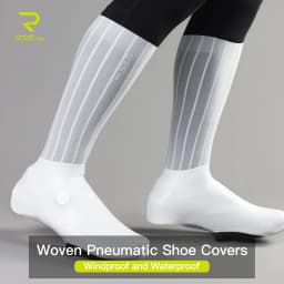 Rrskit Cycling Aerodynamic Shoe Covers Lightweight Elastic PU Windproof Waterproof Bicycle Woven Pneumatic Shoe Covers