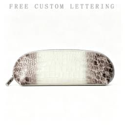 Himalaya Crocodile Pattern Cowhide Makeup Brush Storage Bag New Luxury Large Capacity Genuine Leather Lipstick Cosmetic Bag