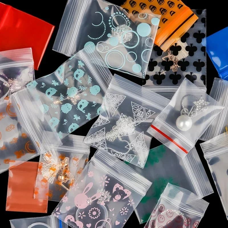 500PCS Mini Clear PE Zip Lock Bags Small Items Storage Bag Plastic Packaging Earring Ring Pills Pendant Plastic Bags Trial Pouch