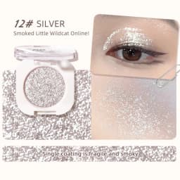 Diamond Silver Eyeshadow Lasting Waterproof Monochrome Shiny Eye Makeup Palette Shimmer Matte Grey Pink Brown Eye Shadow Cosmeti