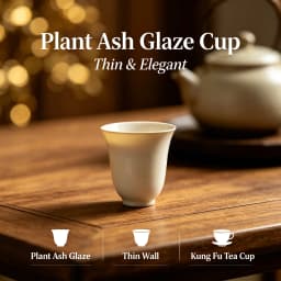 Plant Ash Glaze Thin Wall Ceramic Tea Cup Raw Ore Glaze Small Single Drinking Cup Household Kung Fu Tea Tasting Vessel