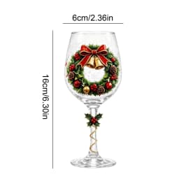 Christmas Collectible Glass Goblet Holiday Wine Stemmed Cup Festive Clear Transparent Party Gift