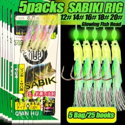 5/10pcs Sabiki Rigs, Glow Fish Head, Fishing Lures Bait Rigs, Sea Fishing Rigs Hooks, Mackerel Rigs for Freshwater Saltwater