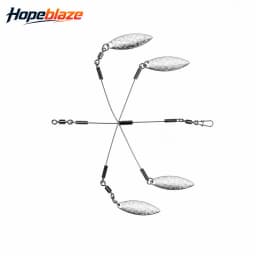 Hopeblaze Shroomz Micro Alabama Rig 5cm 3g Gold Silver Wire Bait Blade Lure for Large/Smallmouth Spotted Bass Finesse Fishing