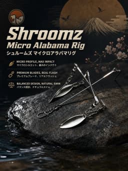 Hopeblaze Shroomz Micro Alabama Rig 5cm 3g Gold Silver Wire Bait Blade Lure for Large/Smallmouth Spotted Bass Finesse Fishing