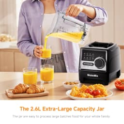 BioloMix 1500W Professional Blender With 2.6L BPA Free Jar With 6 Blades, 7 Preset Program for Smoothies, Shakes, Nut Milk