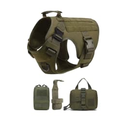 Military Large Dogs Harness Leash Molle Pouches Pet Golden Retriever Training Vest Tactical Harnesses For Dog Accessories