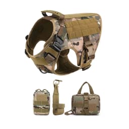 Military Large Dogs Harness Leash Molle Pouches Pet Golden Retriever Training Vest Tactical Harnesses For Dog Accessories