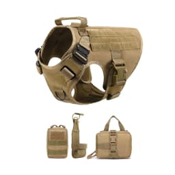 Military Large Dogs Harness Leash Molle Pouches Pet Golden Retriever Training Vest Tactical Harnesses For Dog Accessories