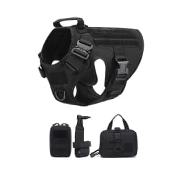 Military Large Dogs Harness Leash Molle Pouches Pet Golden Retriever Training Vest Tactical Harnesses For Dog Accessories