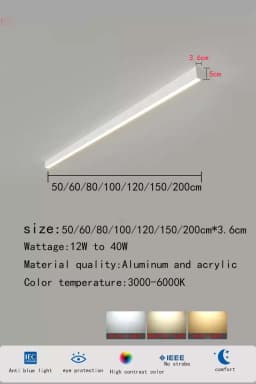Modern Minimalist, Bar Shaped, Balcony, Bedroom, Living Room, Foyer, Bedside, Ceiling Light, Eye Protection LED Home Decoration
