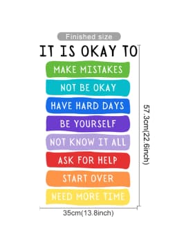 It's Okay to Not be Okay Poster, Motivational Kids Art, Classroom Posters Quotes, Educational Wall Art, Playroom Wall Art Decor