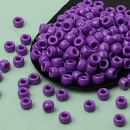 100pcs Purple Color 6x9mm Pony Beads Acrylic Loose Beads Diy Craft Jewelry Bracelets Making Hair Supplies
