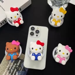 3D Sanrio Hello Kitty For Magsafe Magnetic Phone Griptok Grip Tok Stand Cute Cartoon For iPhone Foldable Silicone Holder Case