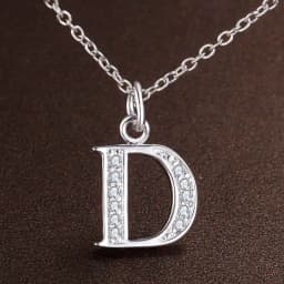 26 Letters 925 Sterling Silver Necklace Pendant Zircon for Women Exquisite Student Girlfriend Jewelry Accessories Wedding Gift