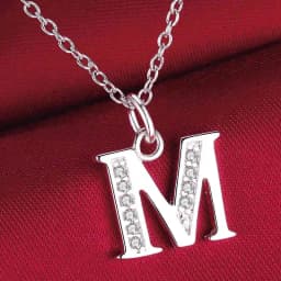 26 Letters 925 Sterling Silver Necklace Pendant Zircon for Women Exquisite Student Girlfriend Jewelry Accessories Wedding Gift