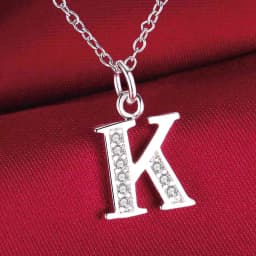 26 Letters 925 Sterling Silver Necklace Pendant Zircon for Women Exquisite Student Girlfriend Jewelry Accessories Wedding Gift