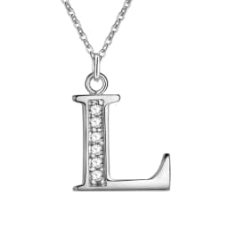 26 Letters 925 Sterling Silver Necklace Pendant Zircon for Women Exquisite Student Girlfriend Jewelry Accessories Wedding Gift