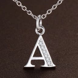 26 Letters 925 Sterling Silver Necklace Pendant Zircon for Women Exquisite Student Girlfriend Jewelry Accessories Wedding Gift
